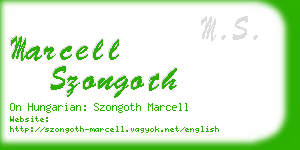 marcell szongoth business card